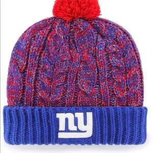 NY Giants NFL Women's Brilyn Cuff Knit Cap w/Pom
